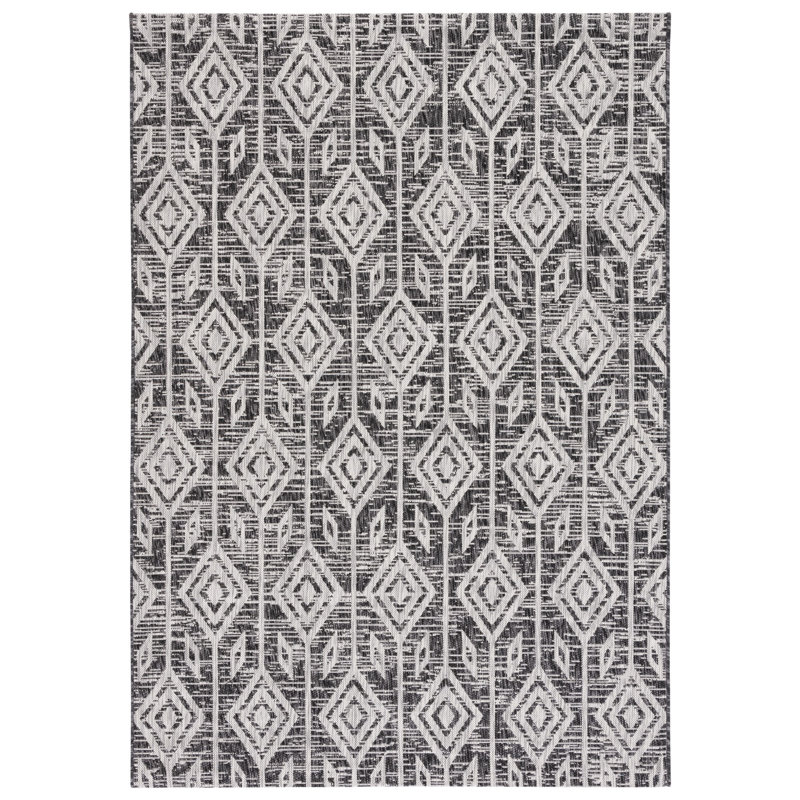 Tapis intérieur / extérieur Estaugh Performance Ikat, Rectangle 2 pi 7 po x 5 pi