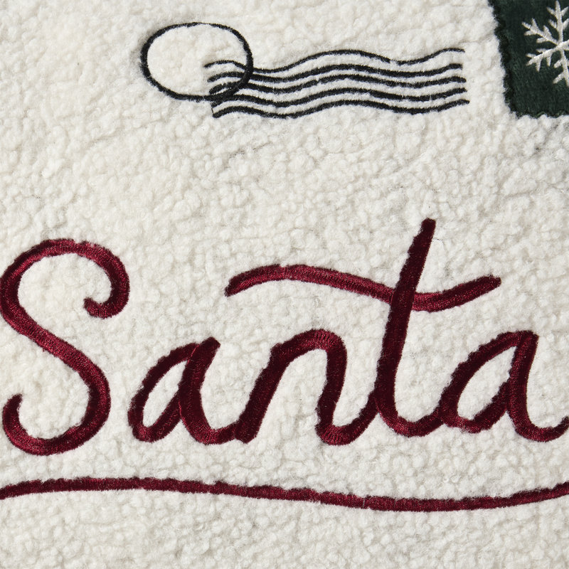 Coussin décoratif Hallmark avec lettre du Père Noël, 35,5 cm x 51 cm