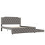Lit tapissier pour grand avec lit gigogne simple et fentes, tissu de revêtement en lin gris
