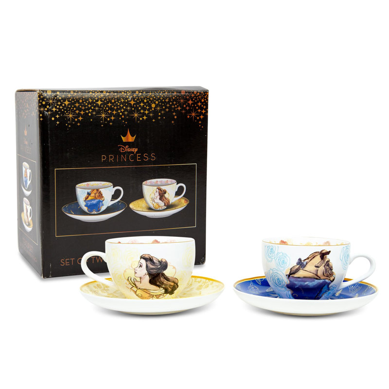 Disney Beauty and the Beast Bone China Teacup and Saucer Set