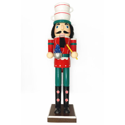 Christmas Nutcracker with the Christmas Tree.  Classic Wooden Festive Decoration F07M14-41-N01058A
