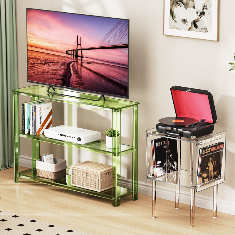 Laraby Acrylic Console Table, Entryway Table with Storage (45.7'' x 11.4'' x 31.5''), Green
