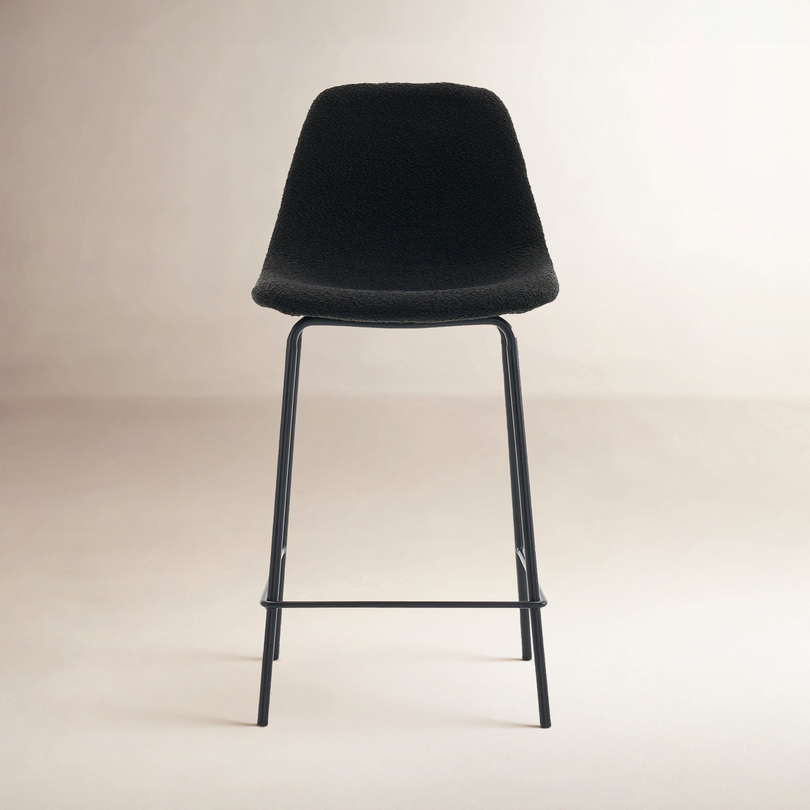 Kavi Bar and Counter Stool, Black Boucle, Counter Stool (24" Seat Height)