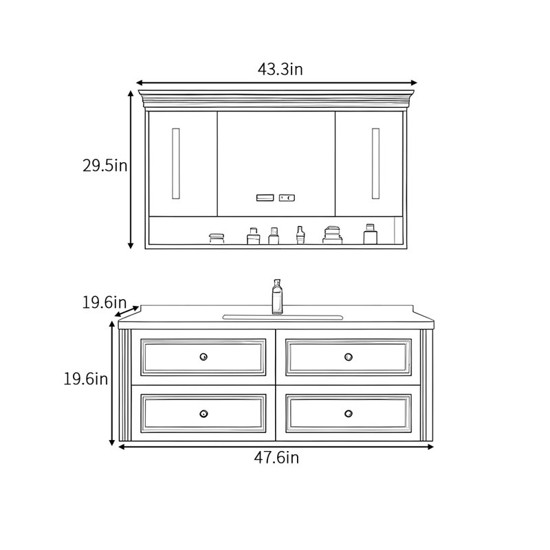 Armoire de salle de bain américaine simple