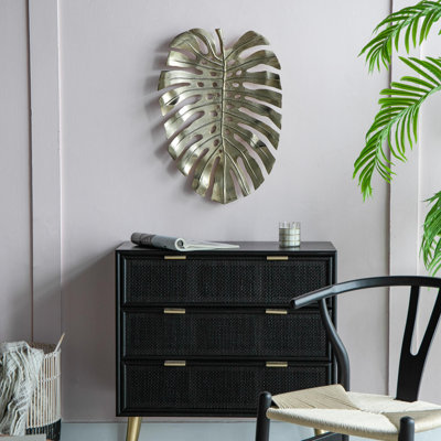 Gold Monstera Leaf Wall Décor