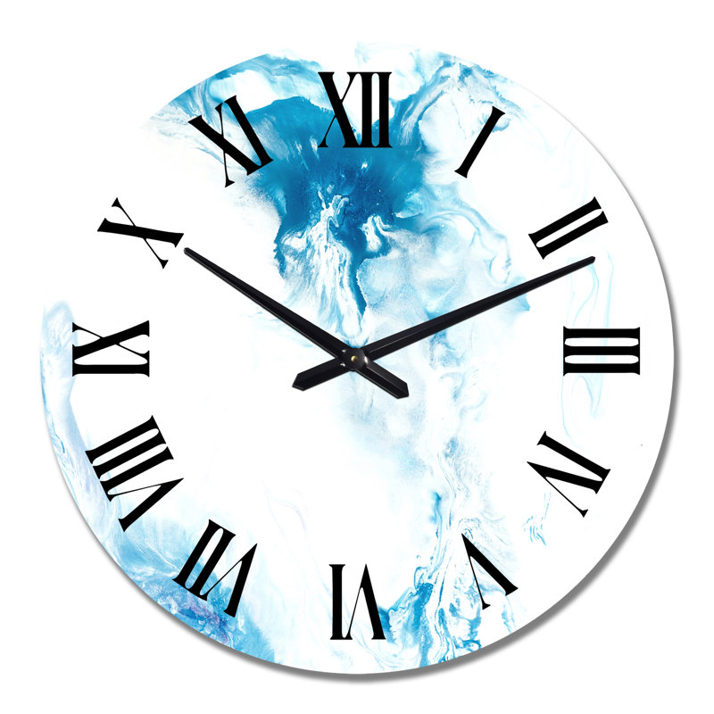 Horloge murale moderne Blue Wave, Moyen