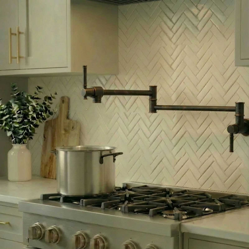 Robinet de cuisine mural moderne, Bronze frotté à l'huile