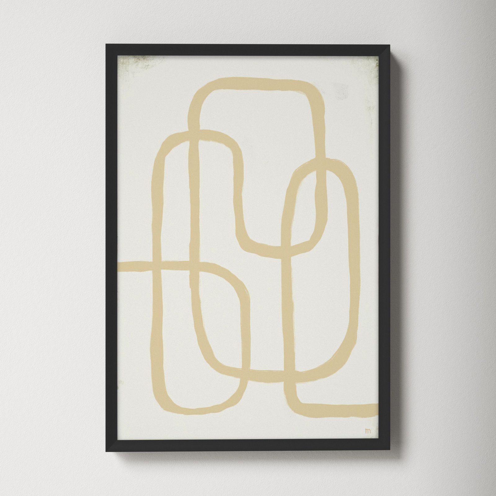 Line Works In White 2 by StudioM, Black Framed Paper, 20" H x 14" W x 1.25" D