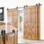Matte Black Steel Barn Door Hardware Kit Double Bypass