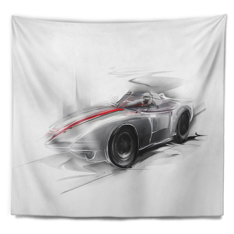 Tapisserie de voiture de formule d'argent Digital Art, H 32 po x l 39 po