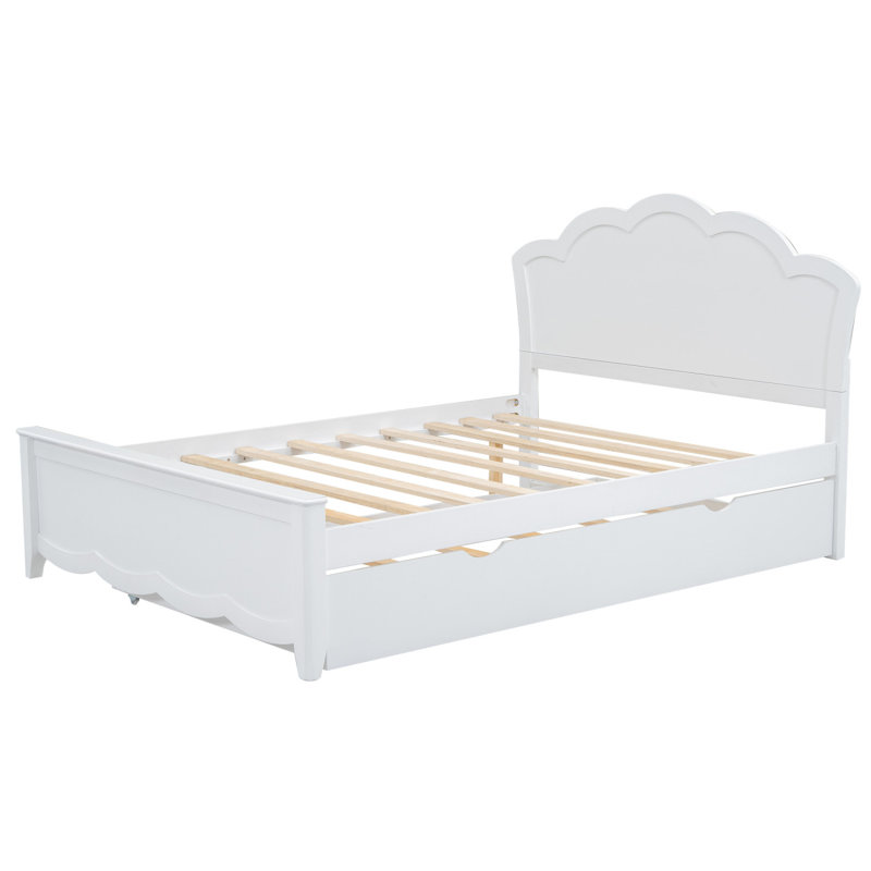 Wood Platm Bed With Headboard And  Trundle