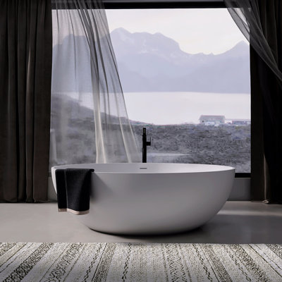 Baignoire de trempage autoportante à surface solide de 67 pouces