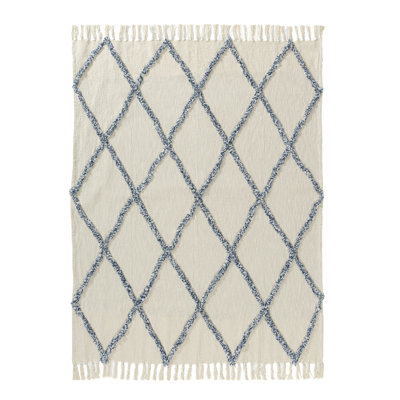 Crossed Diamond Hand woven Soft Cotton Throw Blanket