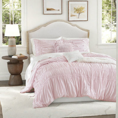 Ensemble de literie rose en microfibre de qualité supérieure 5 pièces French Country Home Comfort