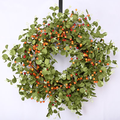 24" Handcrafted Eucalyptus and Berry Everyday Wreath