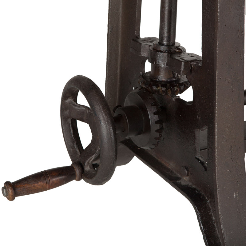 Hackett Adjustable Solid Wood Top Metal Base Drafting Table