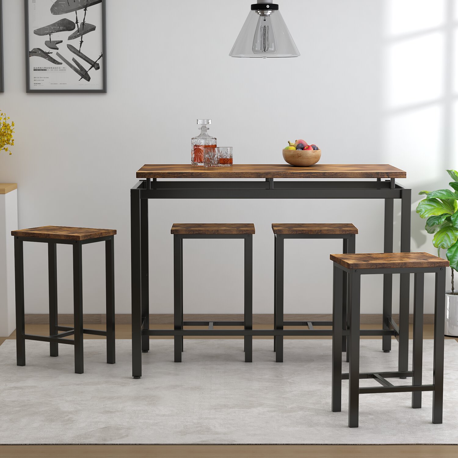 Badillo 5 piece dining set 2024 gray