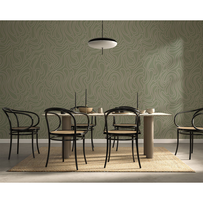 Aire - Papier peint olive par Sabrina Yvonne