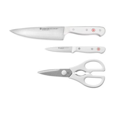 WÜSTHOF Gourmet White 3-Piece Prep Knife Set