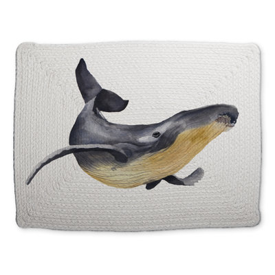 Watercolor Blue Whale Placemat - Scandinavian Bedroom Decor