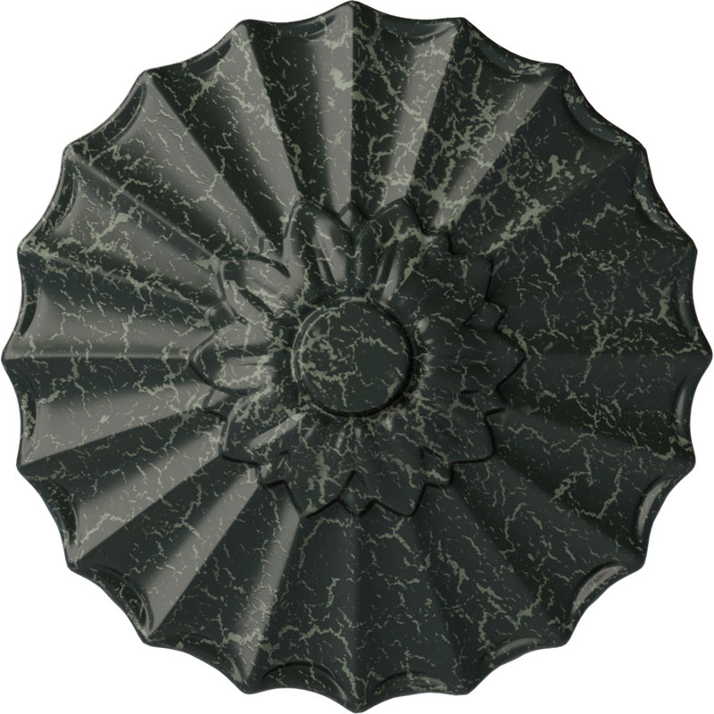 Shakuras 9"W x 1.375"D Ceiling Medallion, Painted Turtle Crackle