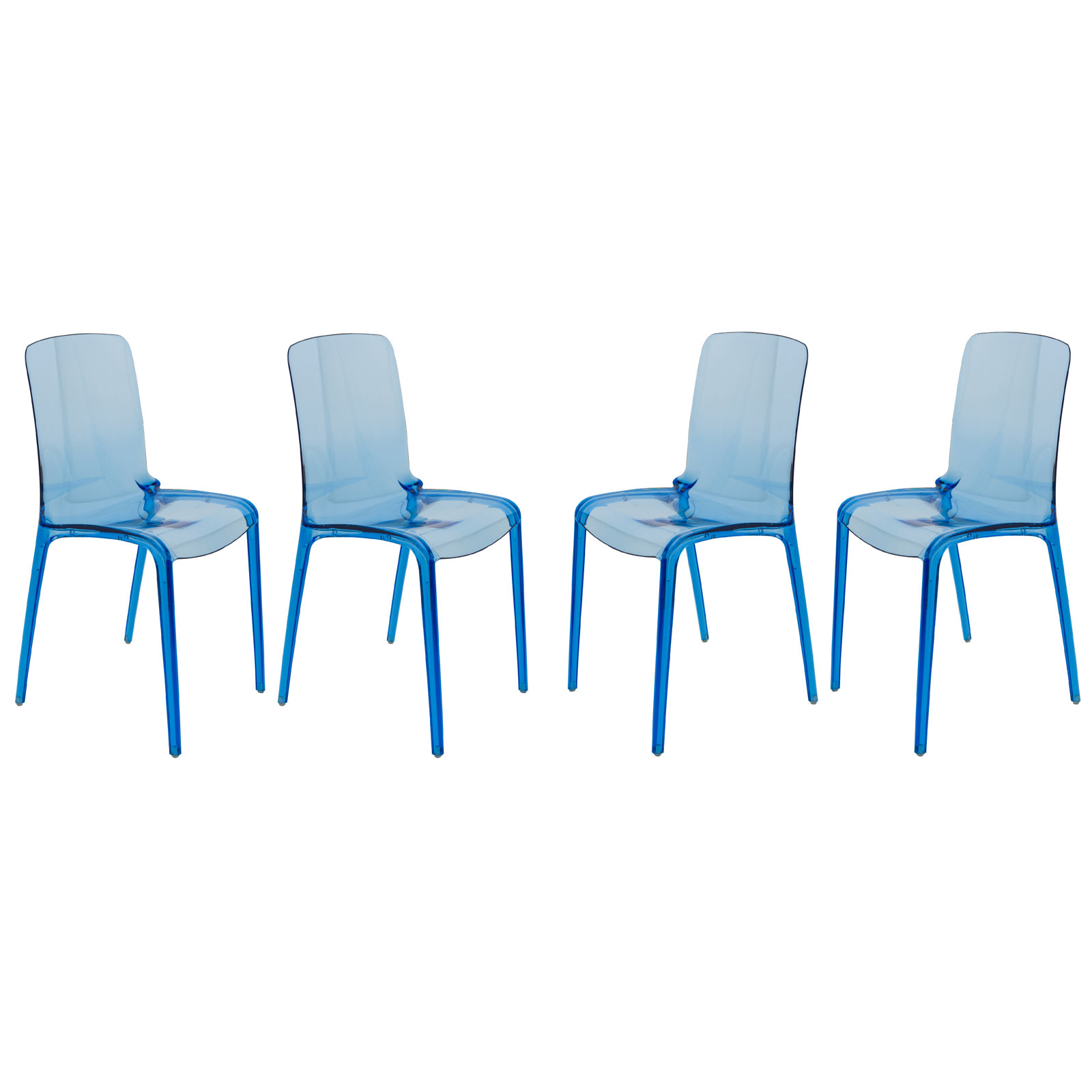 Lade Dining Chair, Transparent Blue, Set of 4