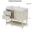 Meuble-lavabo 36 po avec lavabo sous-comptoir en céramique, 4 tiroirs d'extension et grande tablette de rangement, structure en bois d'hévéa massif, capacité de 300 lb, neutre moderne, prêt pour robinet central de 4 po-2122228597