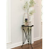 Obsidian Marble Tray Top End Table