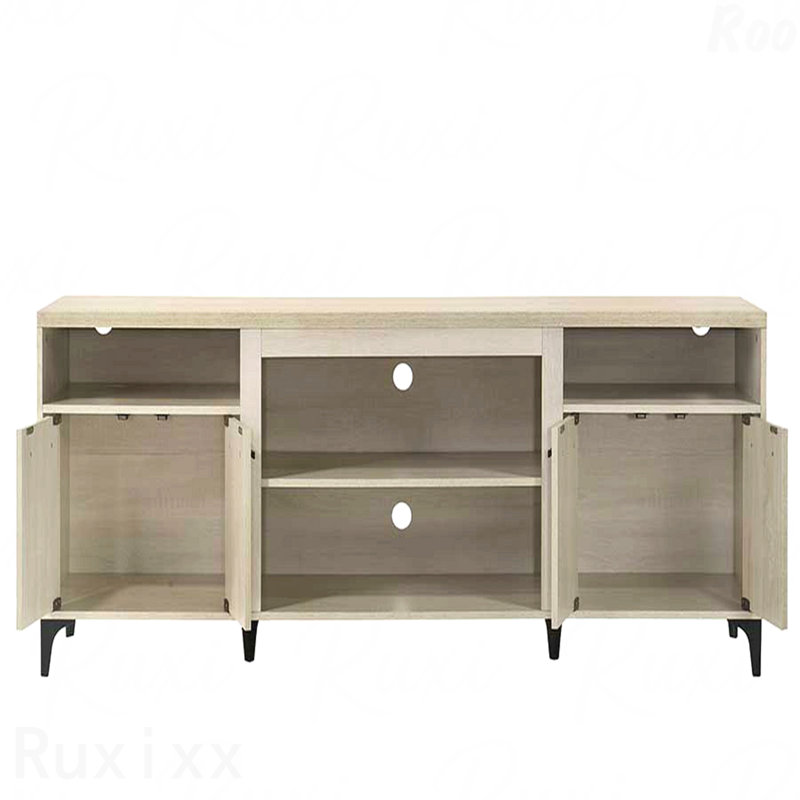 70"W Oak Finish 4-Door TV Stand