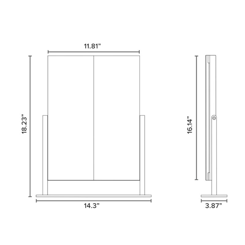 Lavish Tri Tone 360 Degree Tilt Vanity Mirror with Stand, Multiple Viewing Angles Desk Mirror, White