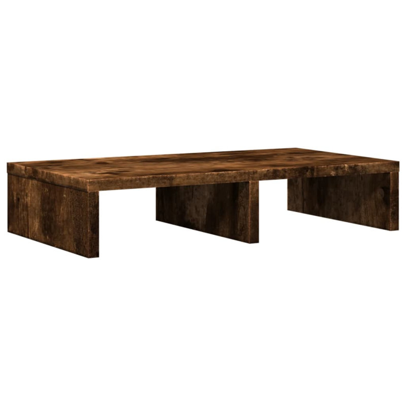 Bata Manufactured Wood Monitor Stand, 10cm H x 100cm W x 27cm D, Smoked Oak