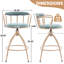  Ensemble de 2 tabourets de bar pivotants en lin bleu neige Karl Home