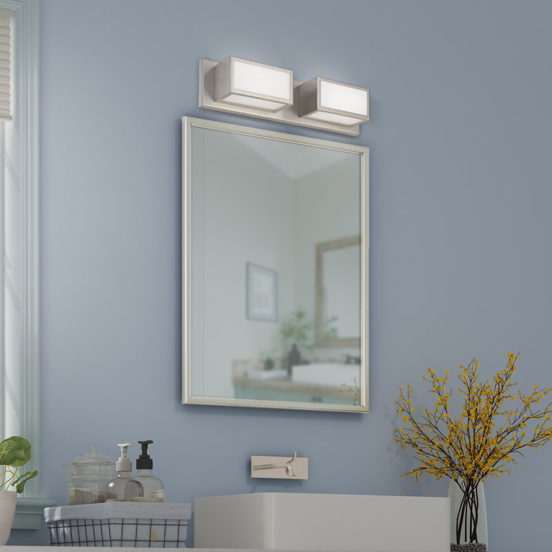 Aminah 2 - Light Dimmable LED Bath Bar, Brushed Nickel