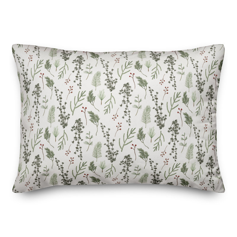Floral Throw Pillow, White
