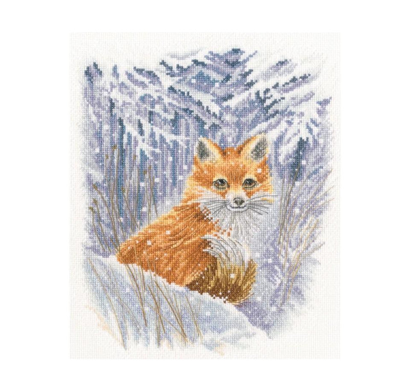 Trousse de broderie au point de croix comptée « Rencontre avec le renard d'hiver » de RTO M901