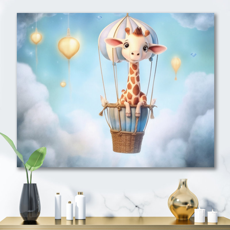 «Nursery Adorable Giraffe I», reproduction sur toile, H 30 po x l 40 po x P 1,5 po, Toile tendue