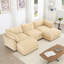 U Shape 3 Seater Deep Seat Sofa Couch With Ottomans,3-Seat Sofa With With 2 Movable Ottomans,Crescent-Shaped Armrests And Wraparound Back & Armrest Cushions, Oversized Modular Sectional Sofa With Stor-1557849690