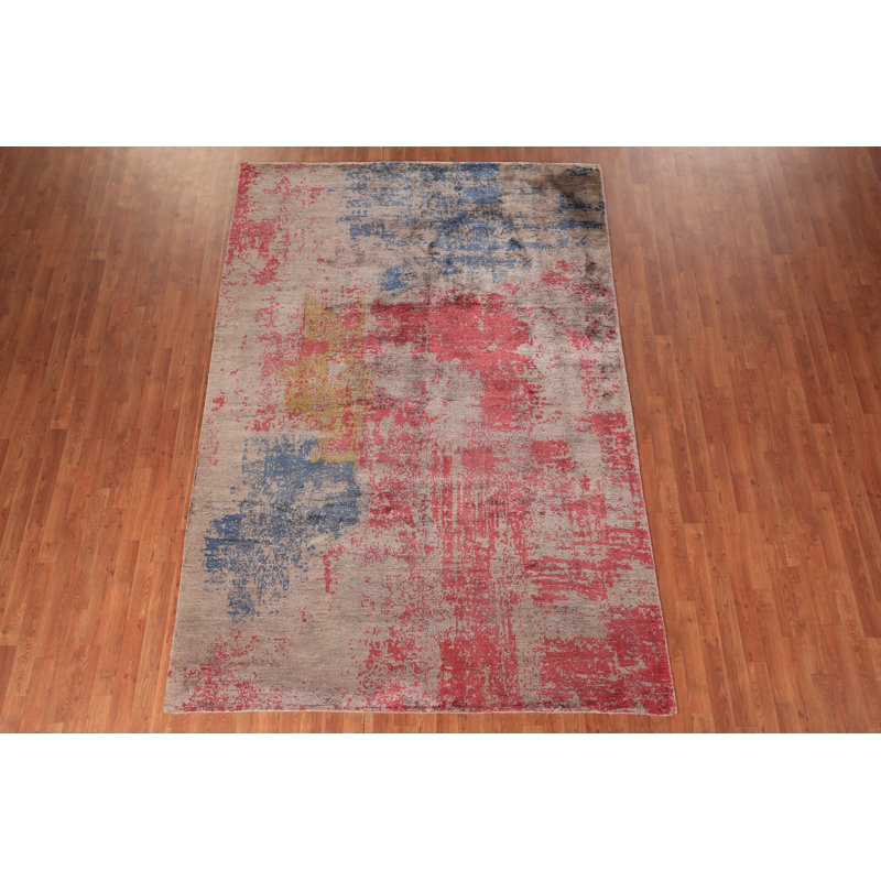 Tapis contemporain contemporain à motif abstrait indien