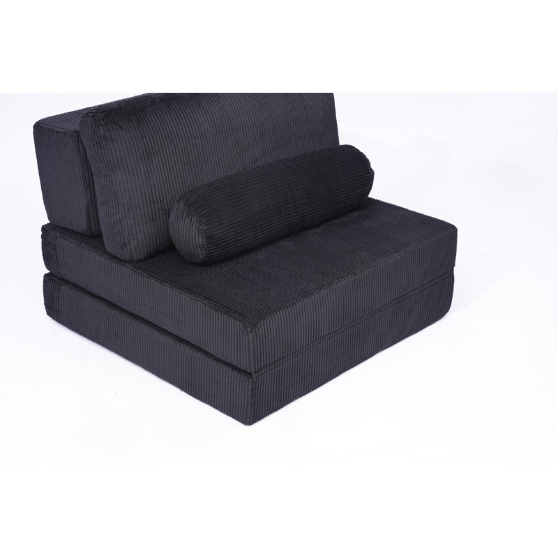 Canapé modulaire pliable avec motif de château, Black