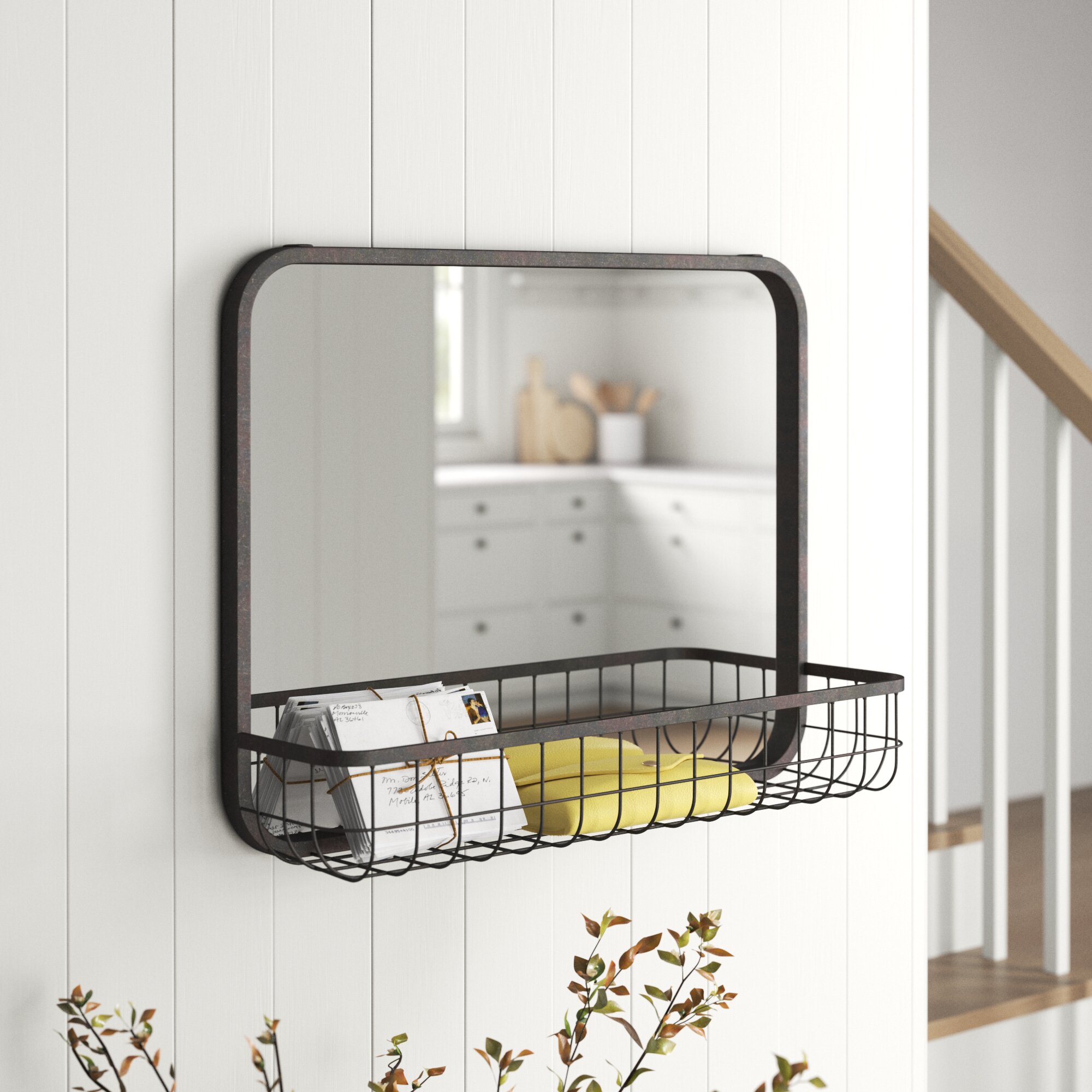 KANSAS Wire Basket for Bathroom Decor Wall Mounted Bathroom