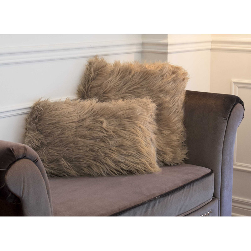  Coussin Mongolian, Gris, 18 po x 18 po