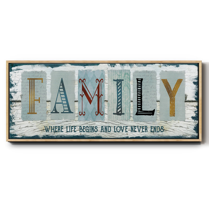 «Family Where Life», toile encadrée, H 20 po x l 50 po