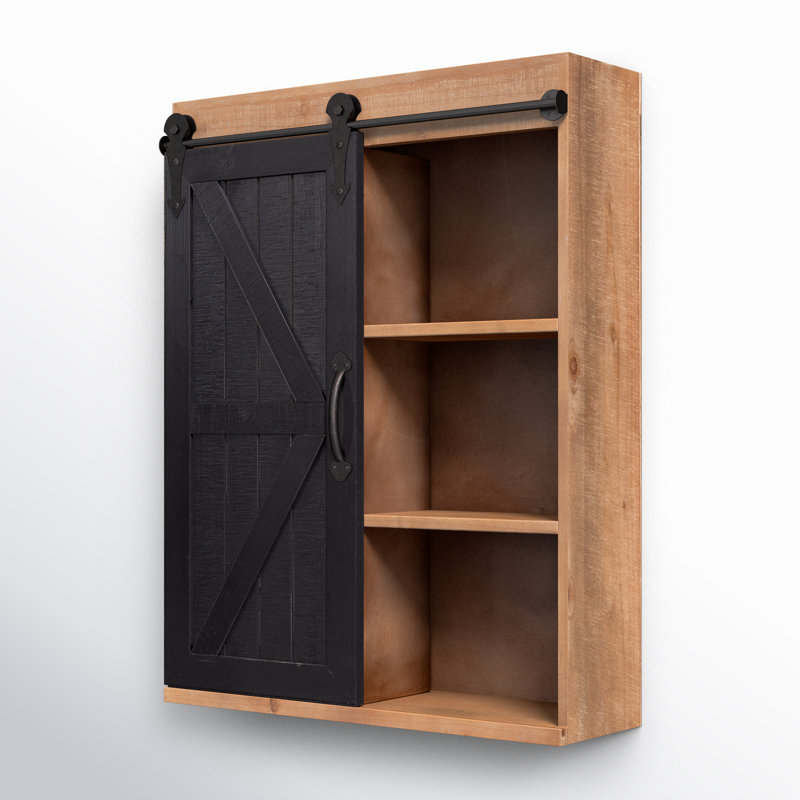 Malese 27.6'' Tall 1 - Door Accent Cabinet, Rustic Brown/Black