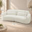 Canapé et méridienne incurvés modernes de 242 cm (95,2 pouces), polyester beige, ensemble 2 pièces, 3 places