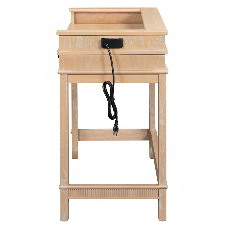 Ensemble de table de salle à manger 4 pièces pour 3 personnes, ensemble de table et chaises de cuisine rétro avec 3 tiroirs de rangement, idéal pour les petits espaces
