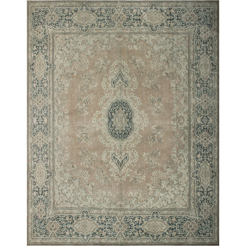 Tapis de la surface en laine 9 pi 10 po x 13 pi style traditionnel à la main noué la Tena
