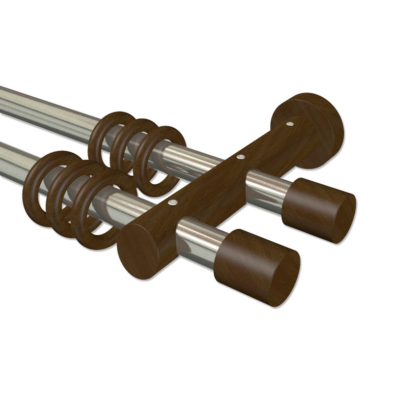 Tallapoosa 2cm Double Curtain Pole, 5cm H x 480cm W x 18cm D