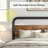 Metal  Bed Frame with LED Headboard and Footboard, Rustic Industrial Heavy Duty Wooden Platform Bed Frame with Under Bed Storage, Noise Free, No Box Spring Needed-488578643-488578642