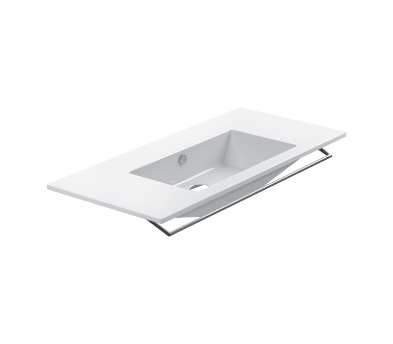 Star 41.34'' L Bathroom Sink, 0-Hole