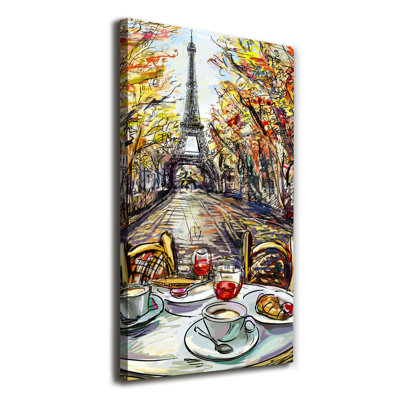 Breakfast In Paris - Wrapped Canvas Print